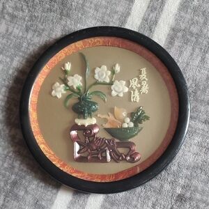 3D Chinese Wall Art – Summer Scenery with Vase, Fruit Bowl & Chair